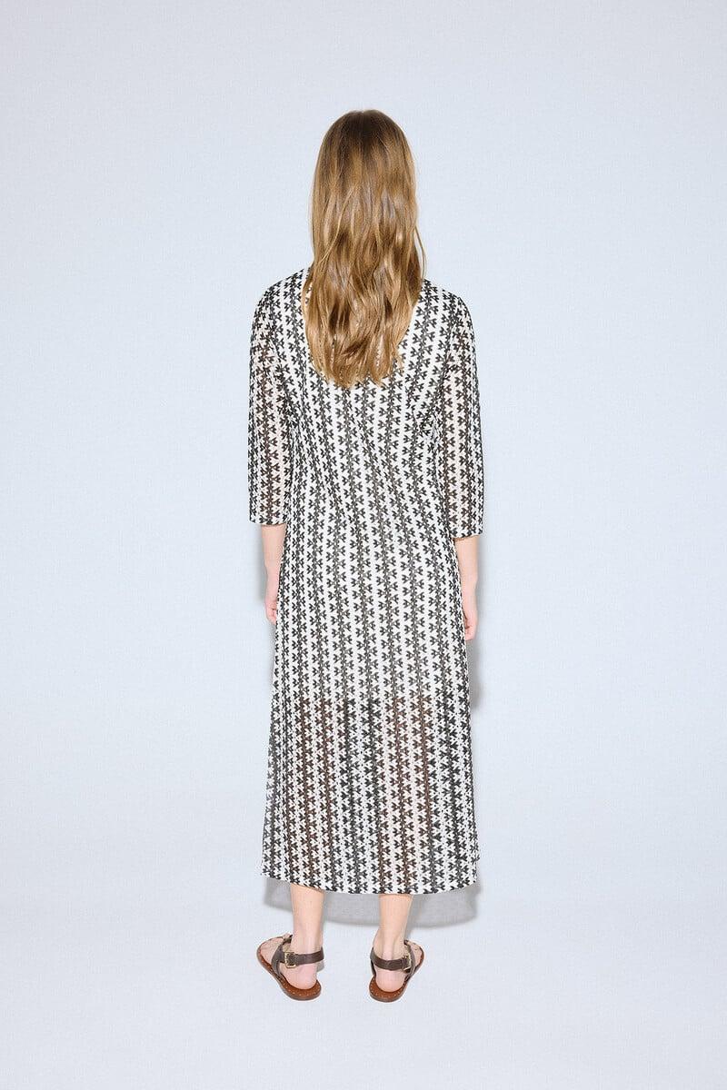 Pedro Del Hierro Vestido Rayas Bicolor