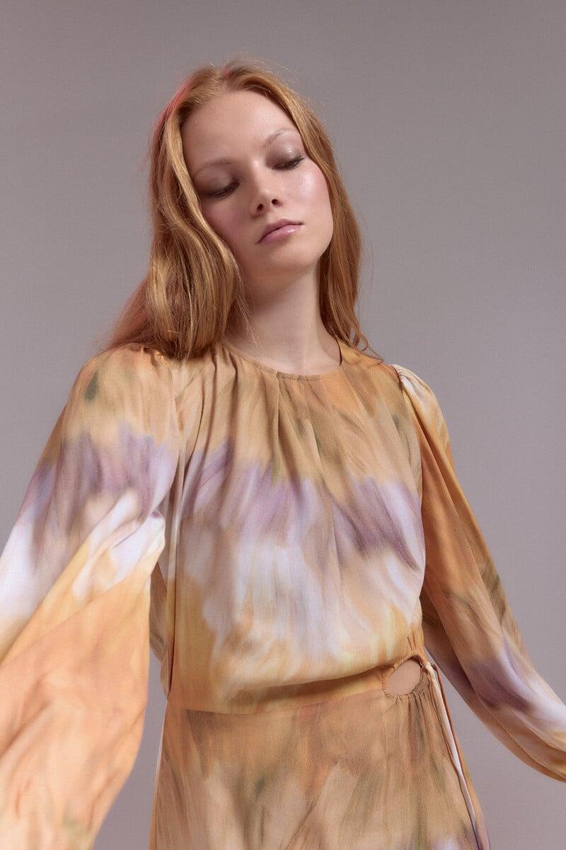 Pedro Del Hierro Vestido Recto Con Abertura