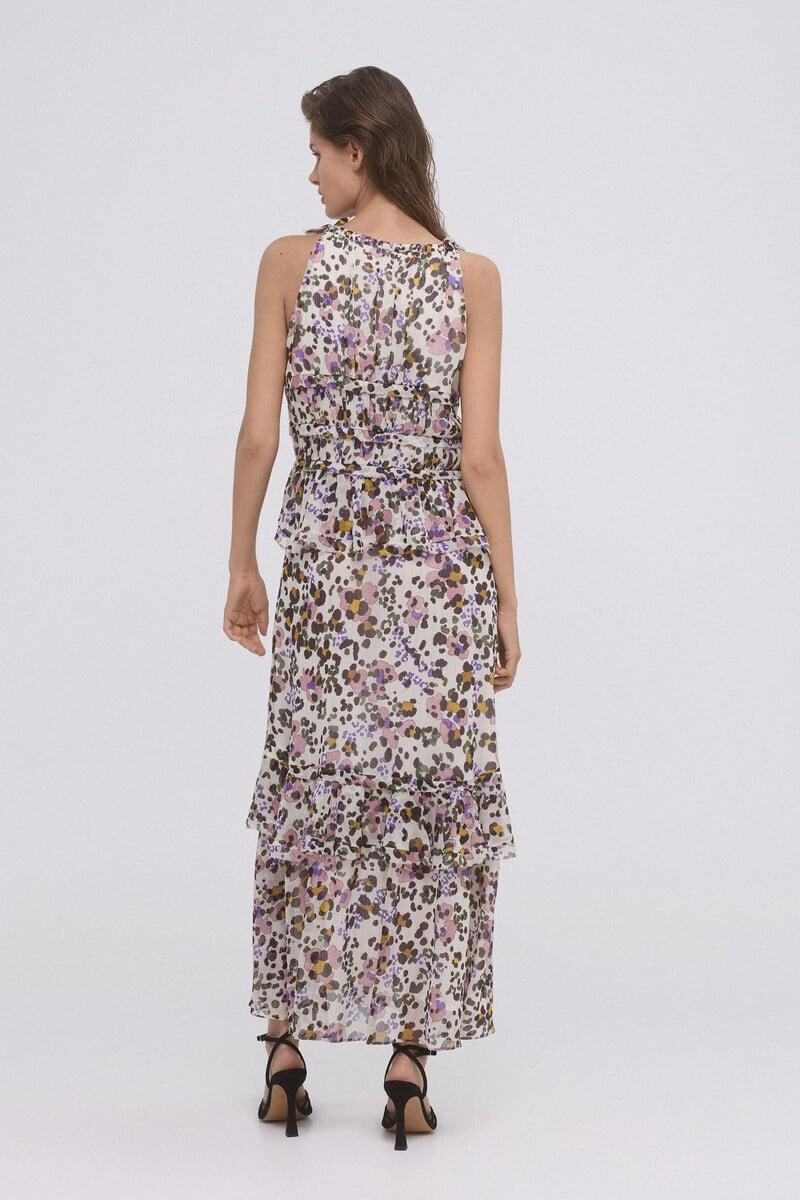 Pedro Del Hierro Vestido Volantes Estampado