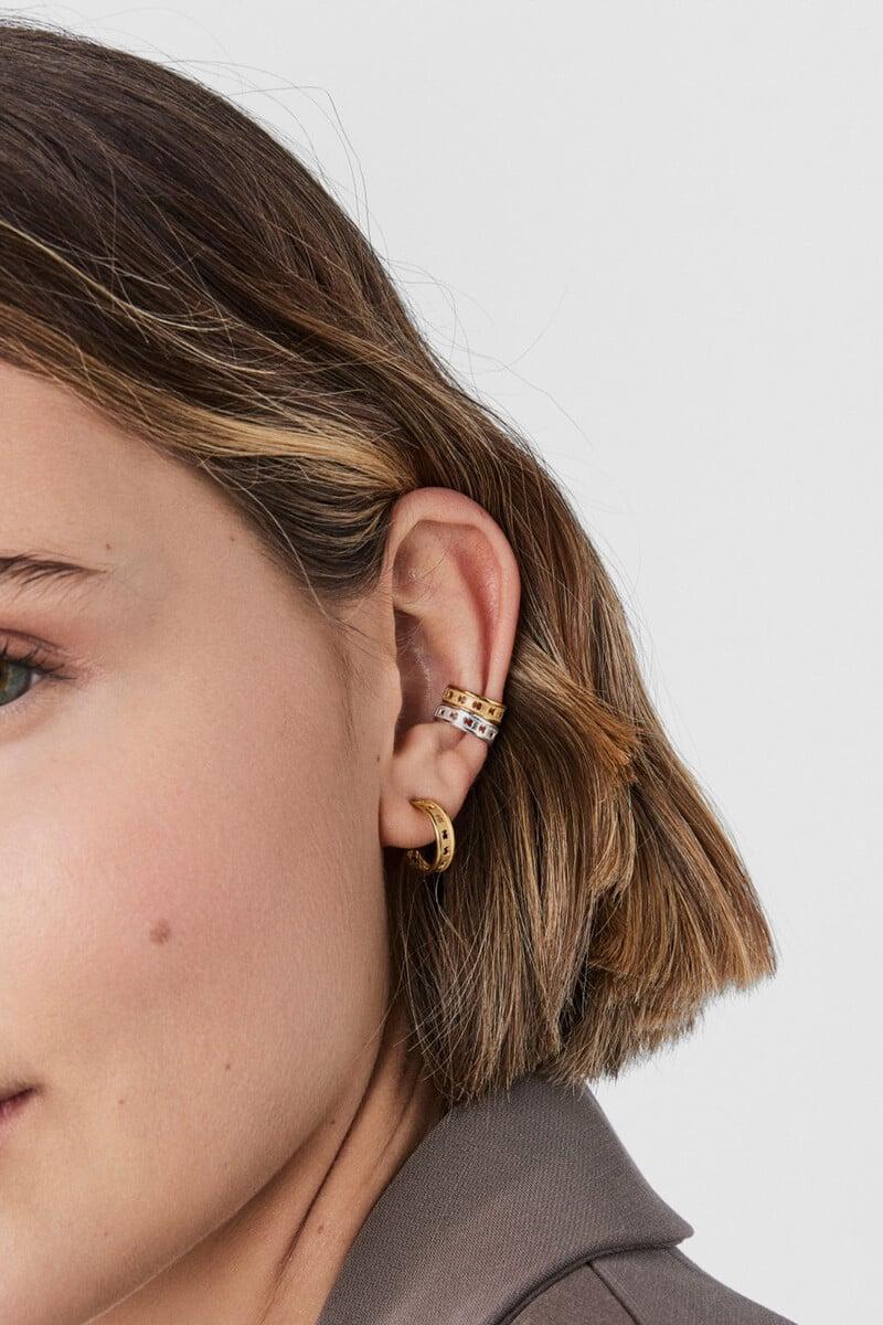 Pedro Del Hierro Pendientes Aro Con Baño De Oro 18 Kt Sobre Plata Pequeños Con Silueta TOUS Bear Row