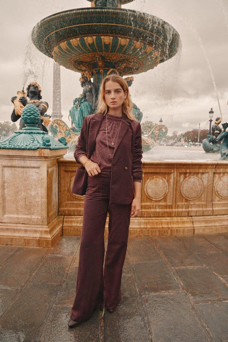 pedro del hierro Pepita. Pantalón recto de terciopelo