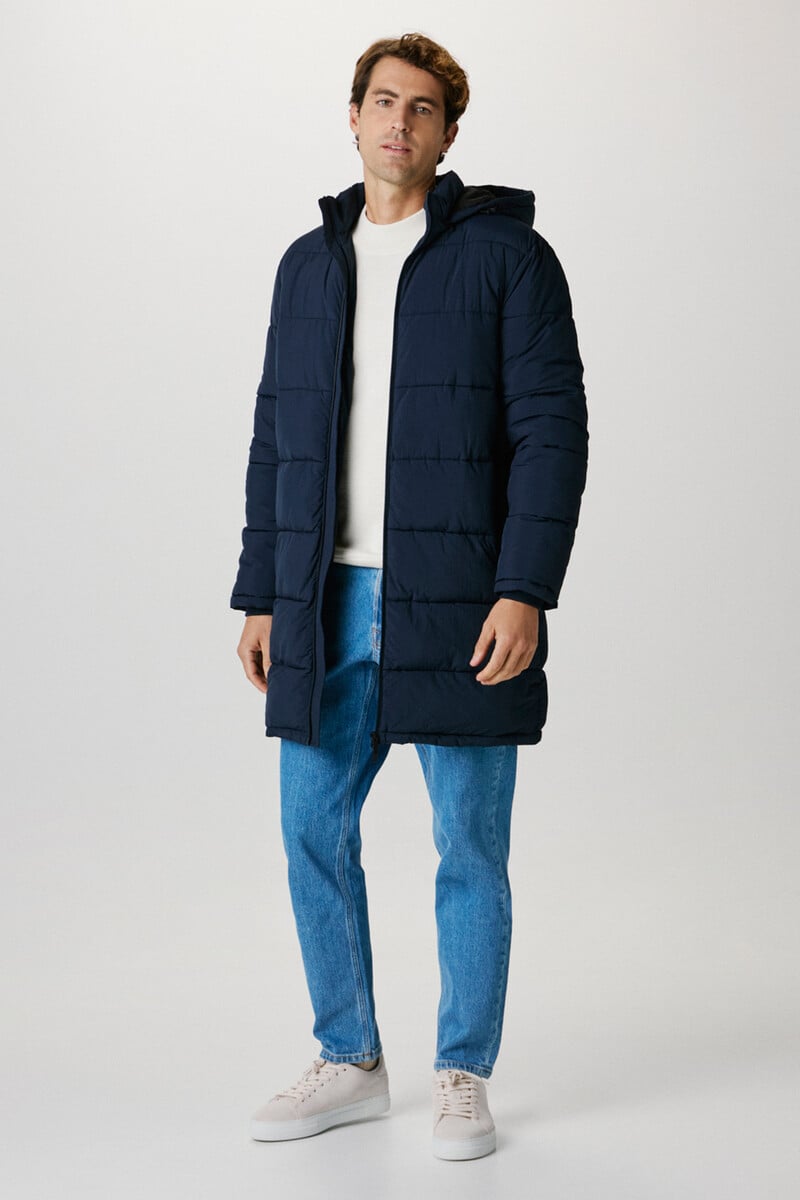 pedro del hierro Plumífero por encima de la rodilla repelente al agua elaborado 100% con Nylon reciclado