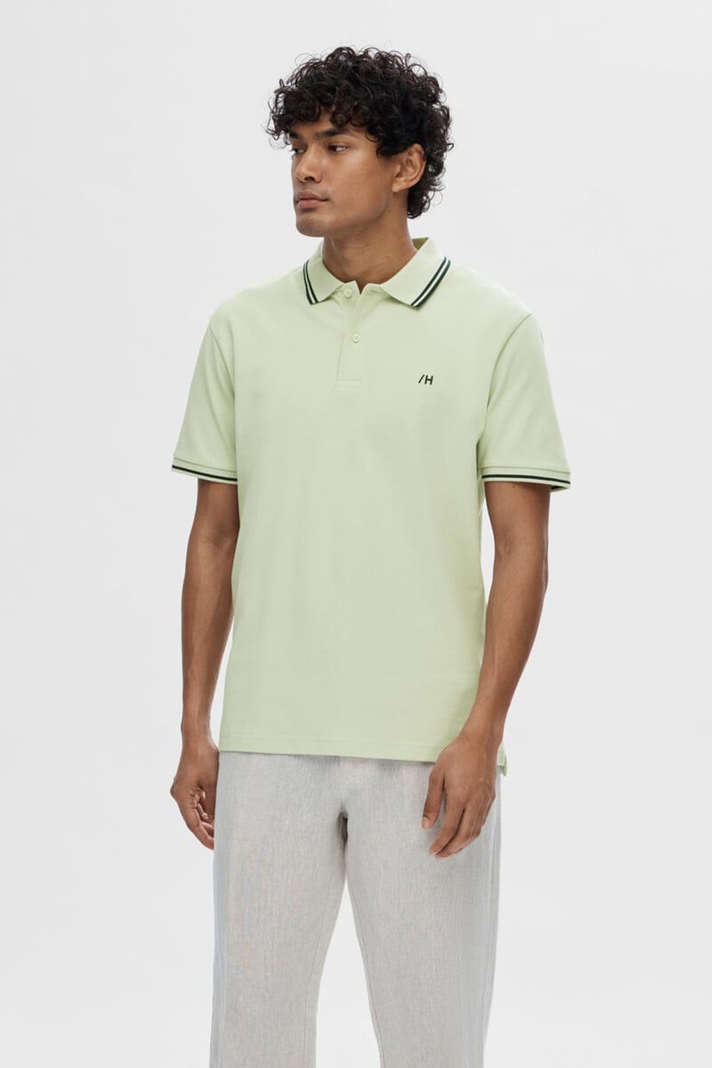 pedro del hierro Polo de algodón orgánico con logo bordado con detalle en cuello y mangas