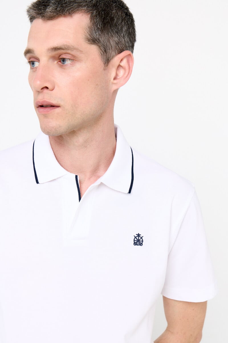 Pedro Del Hierro Polo De Cuello Abierto Con Contrastes