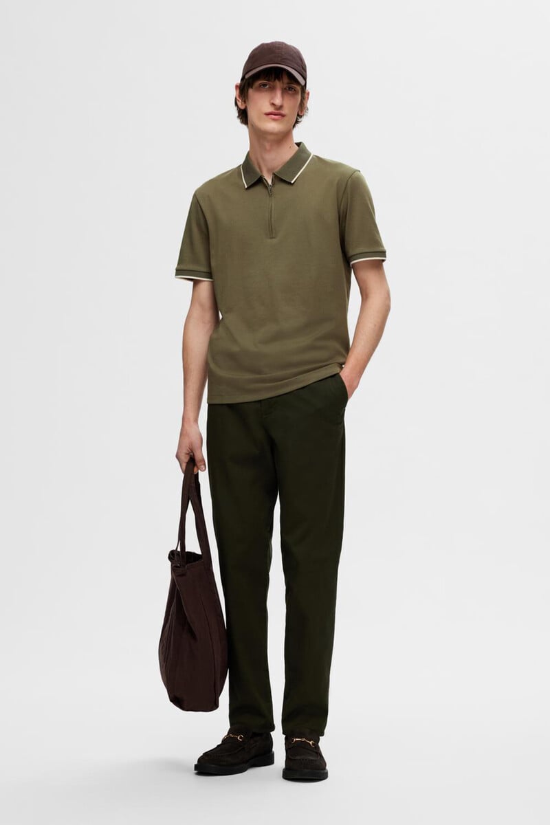 Pedro Del Hierro Polo De Manga Corta Con Cremallera De Algodón Orgánico