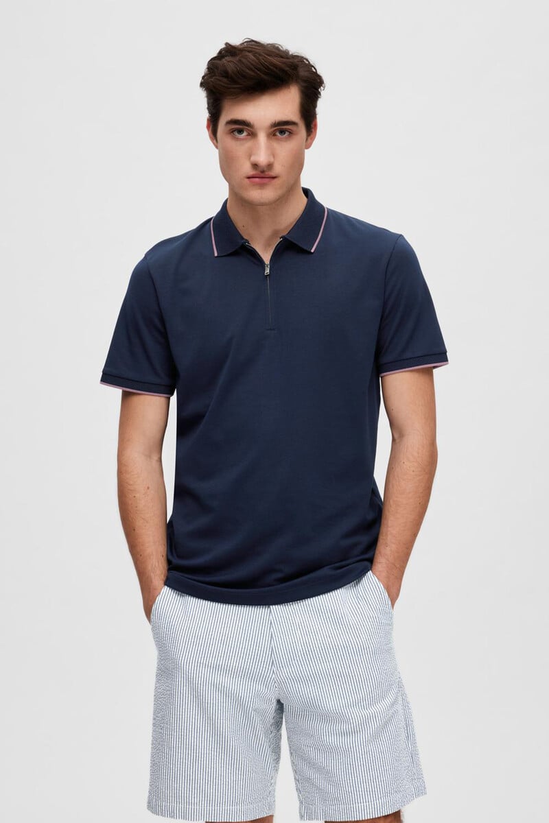 Pedro Del Hierro Polo De Manga Corta Con Cremallera De Algodón Orgánico