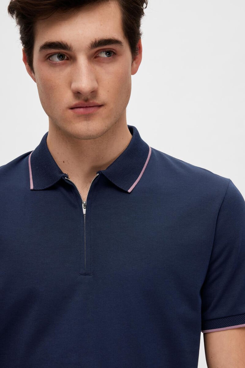 Pedro Del Hierro Polo De Manga Corta Con Cremallera De Algodón Orgánico