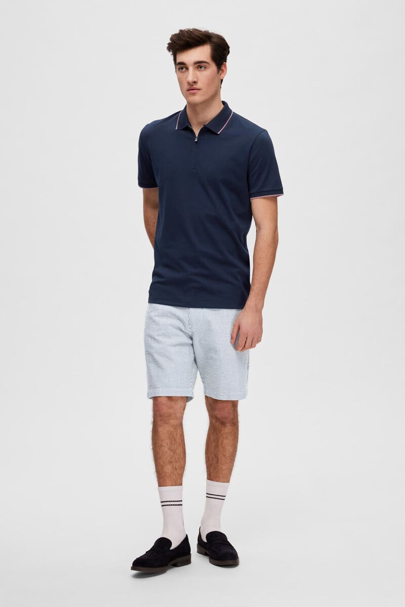 pedro del hierro Polo de manga corta con cremallera de algodón orgánico