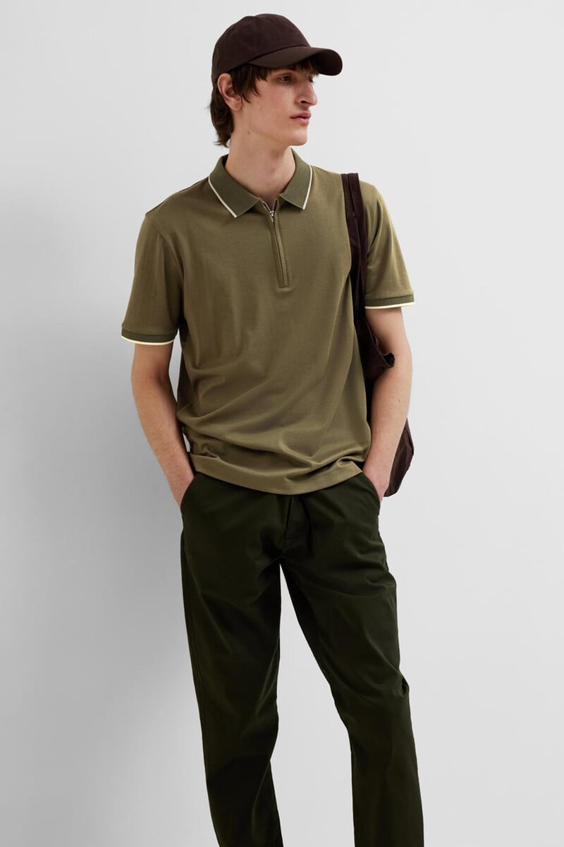 pedro del hierro Polo de manga corta con cremallera de algodón orgánico