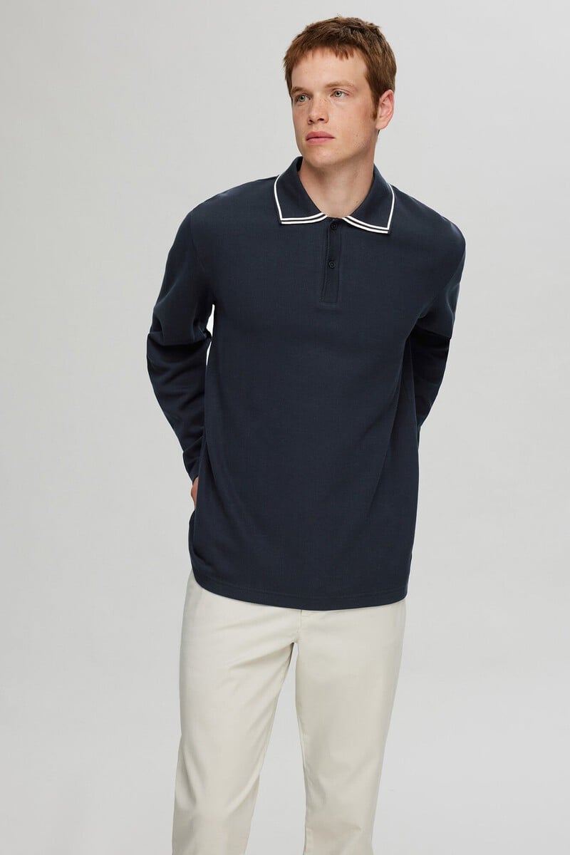 pedro del hierro Polo de manga larga confeccionado 100% con algodón orgánico