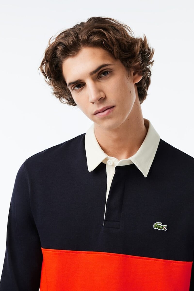 Pedro Del Hierro Polo De Rugby De Algodón Con Diseño Color-block Para Hombre