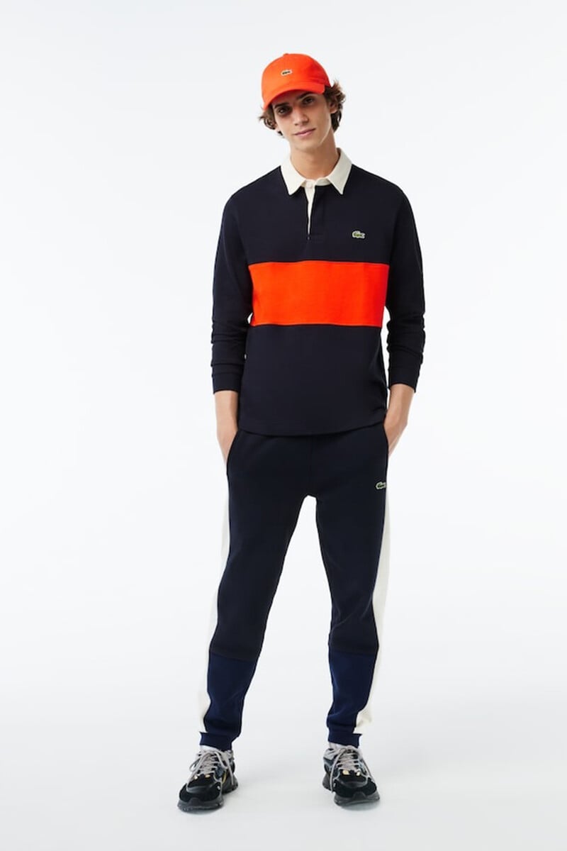 Pedro Del Hierro Polo De Rugby De Algodón Con Diseño Color-block Para Hombre
