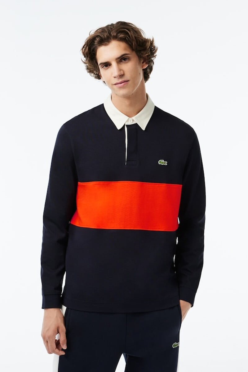 pedro del hierro Polo de rugby de algodón con diseño color-block para hombre