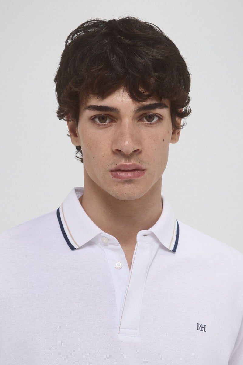 Pedro Del Hierro Polo Liso Con Tips Y Botones Ocultos