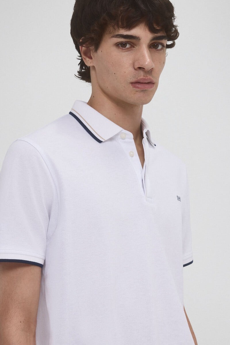 Pedro Del Hierro Polo Liso Con Tips Y Botones Ocultos