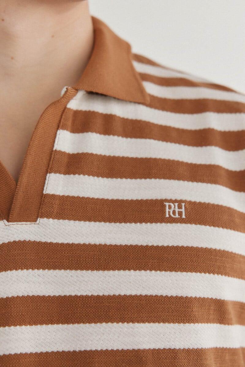 Pedro Del Hierro Polo Rayas Estructura Cuello Abierto