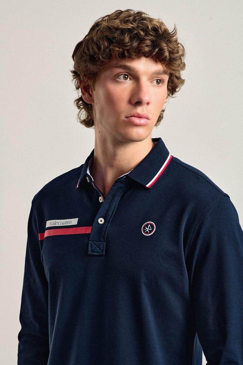pedro del hierro Polo Valecuatro de hombre azul marino modelo bandera