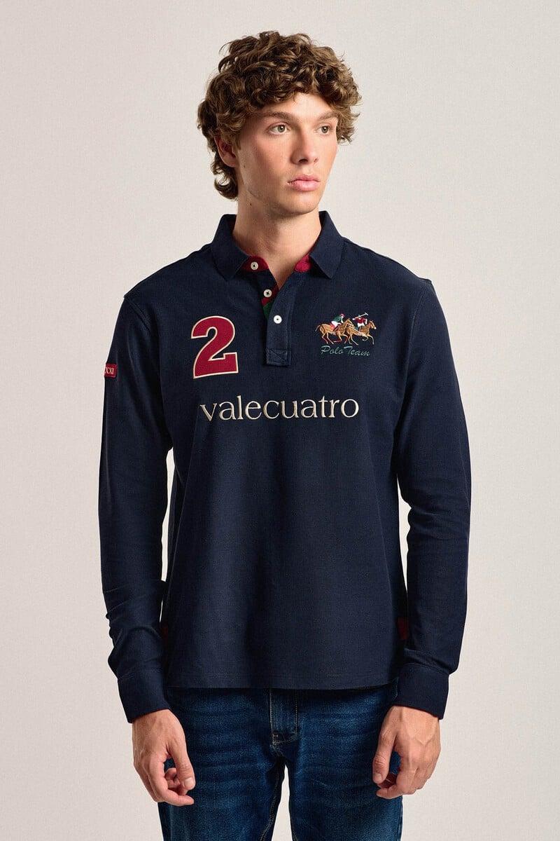 Pedro Del Hierro Polo Valecuatro De Hombre Azul Marino Modelo Caballos