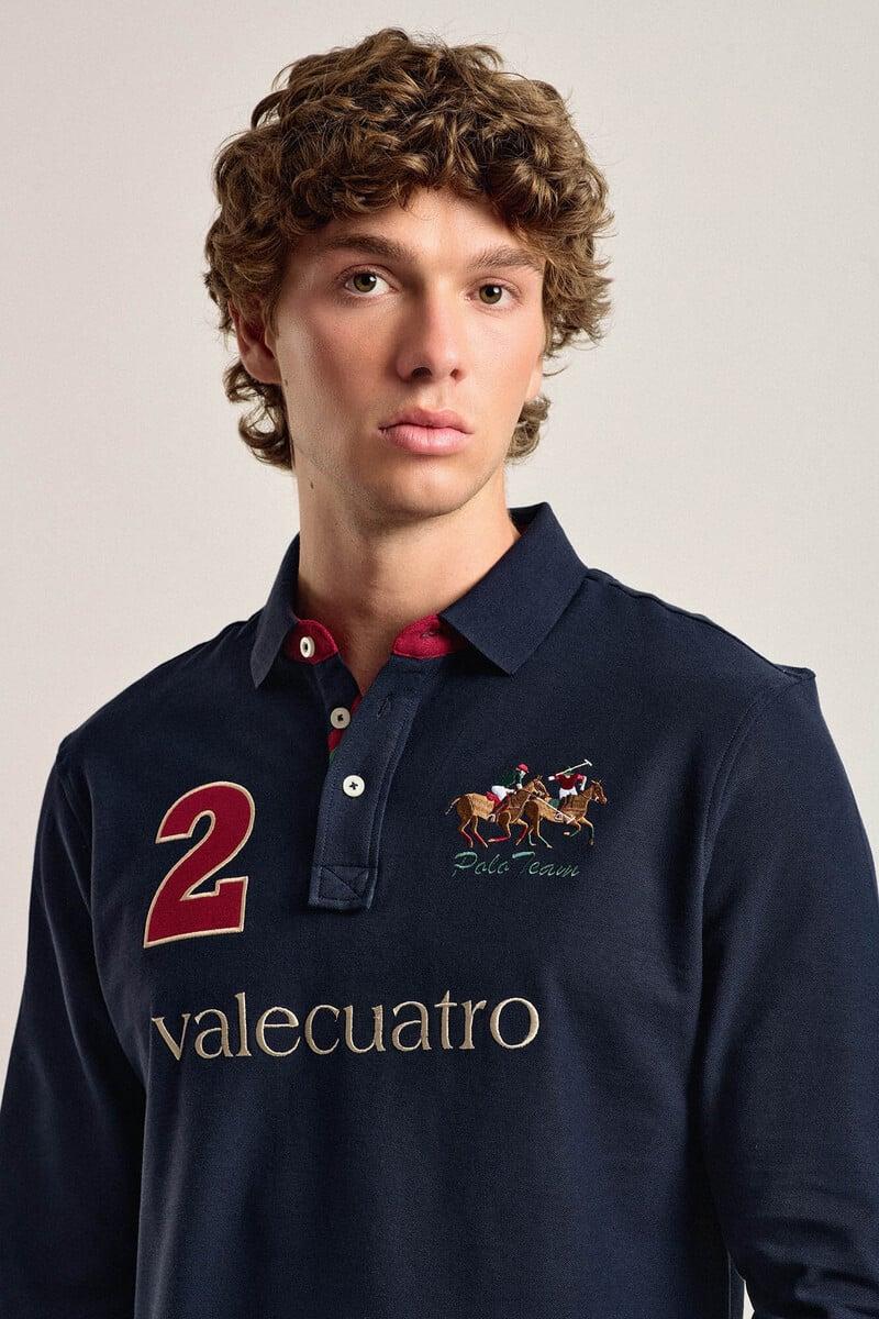 Pedro Del Hierro Polo Valecuatro De Hombre Azul Marino Modelo Caballos