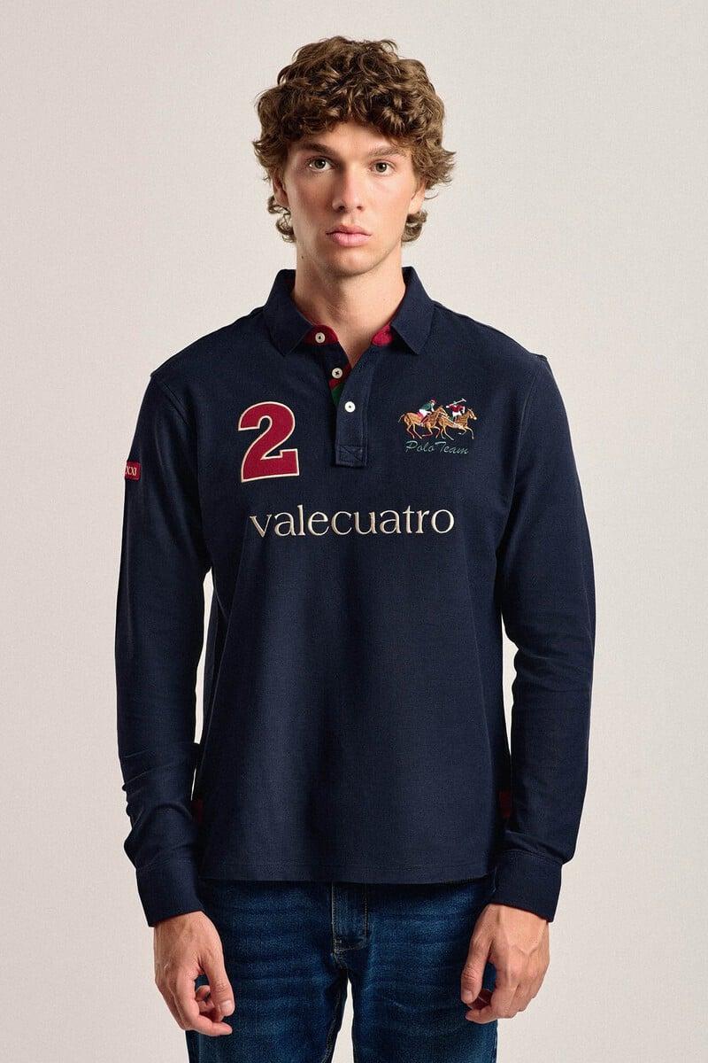 Pedro Del Hierro Polo Valecuatro De Hombre Azul Marino Modelo Caballos