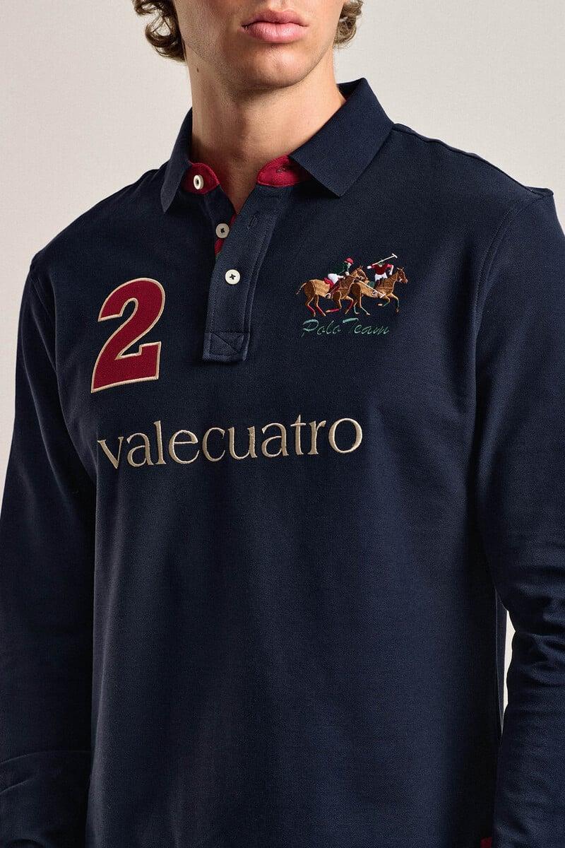 pedro del hierro Polo Valecuatro de hombre azul marino modelo caballos