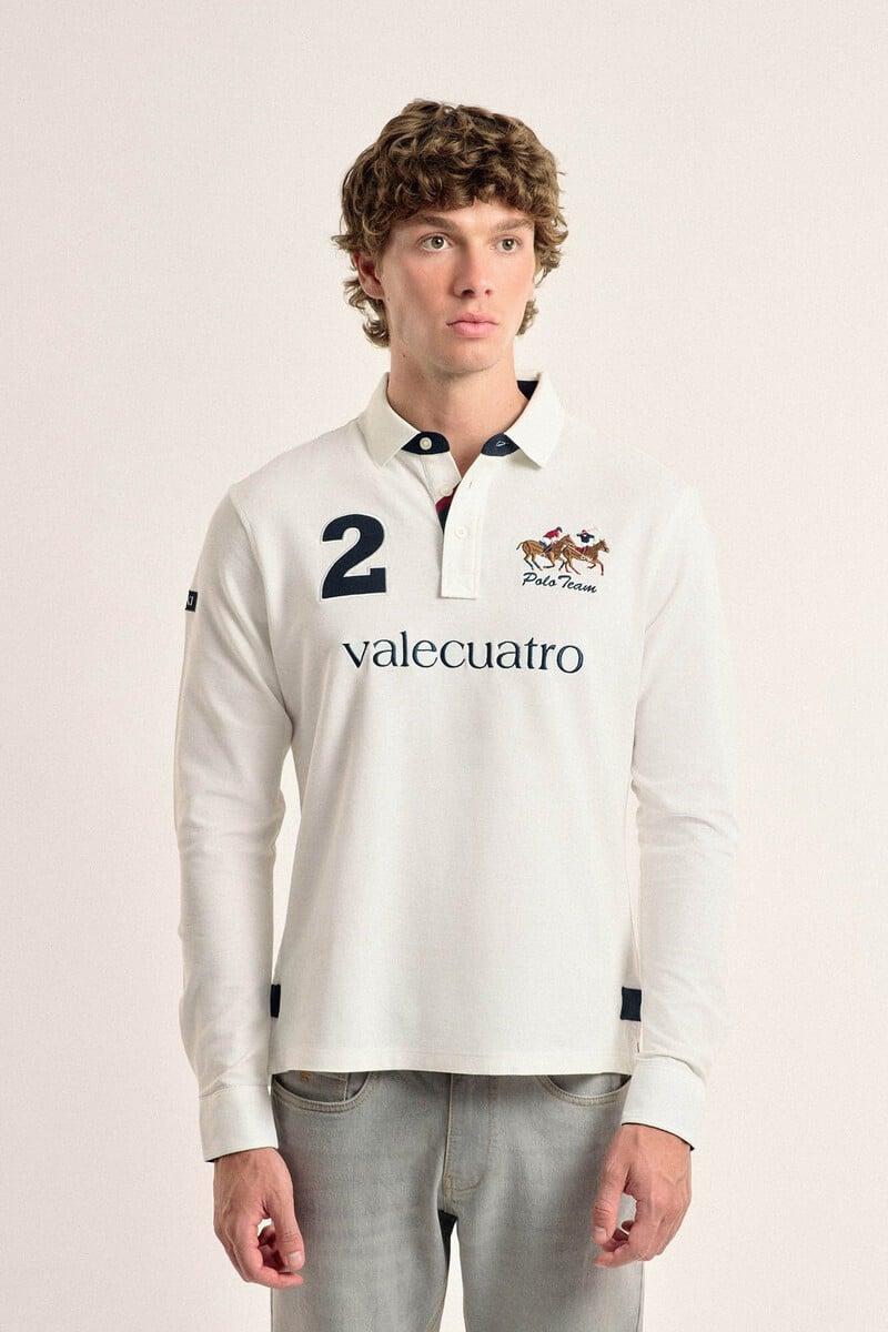 pedro del hierro Polo Valecuatro de hombre blanco roto modelo caballos