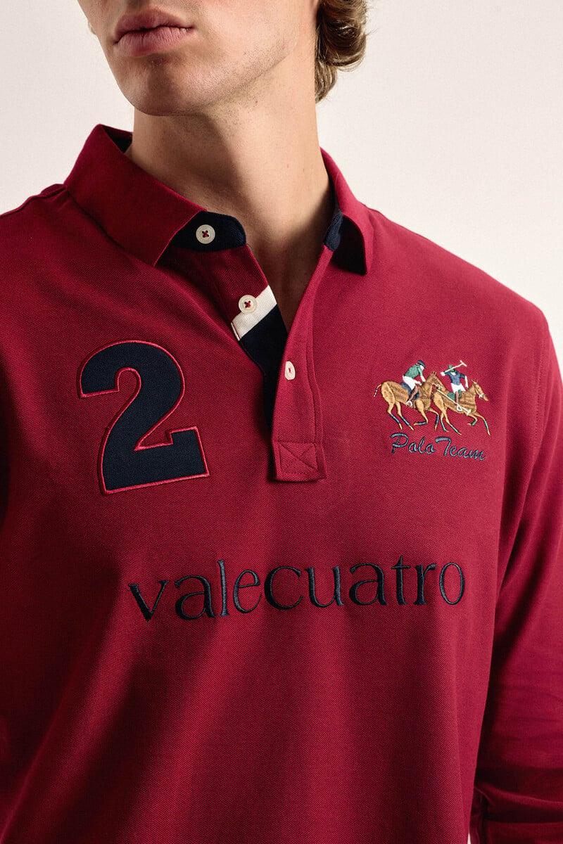 Pedro Del Hierro Polo Valecuatro De Hombre Burdeos Modelo Caballos