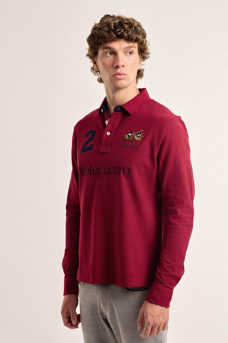 pedro del hierro Polo Valecuatro de hombre burdeos modelo caballos