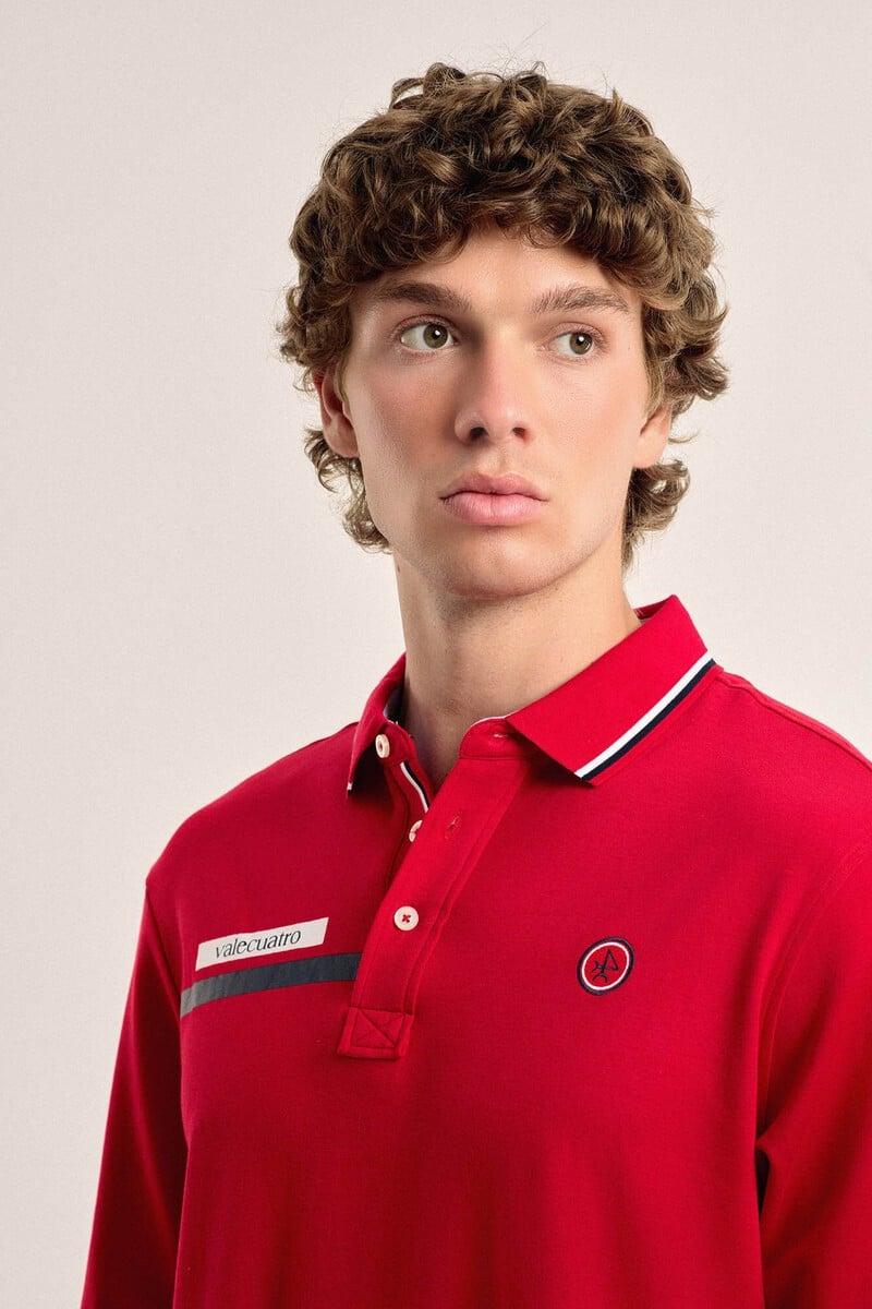 Pedro Del Hierro Polo Valecuatro De Hombre Rojo Modelo Bandera