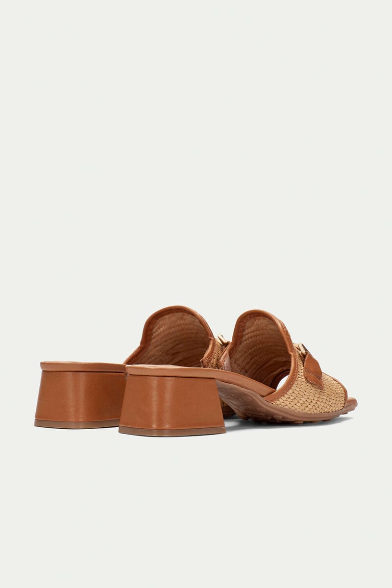 Pedro Del Hierro Sandalia Dallas Destalonada Rafia Y Adorno