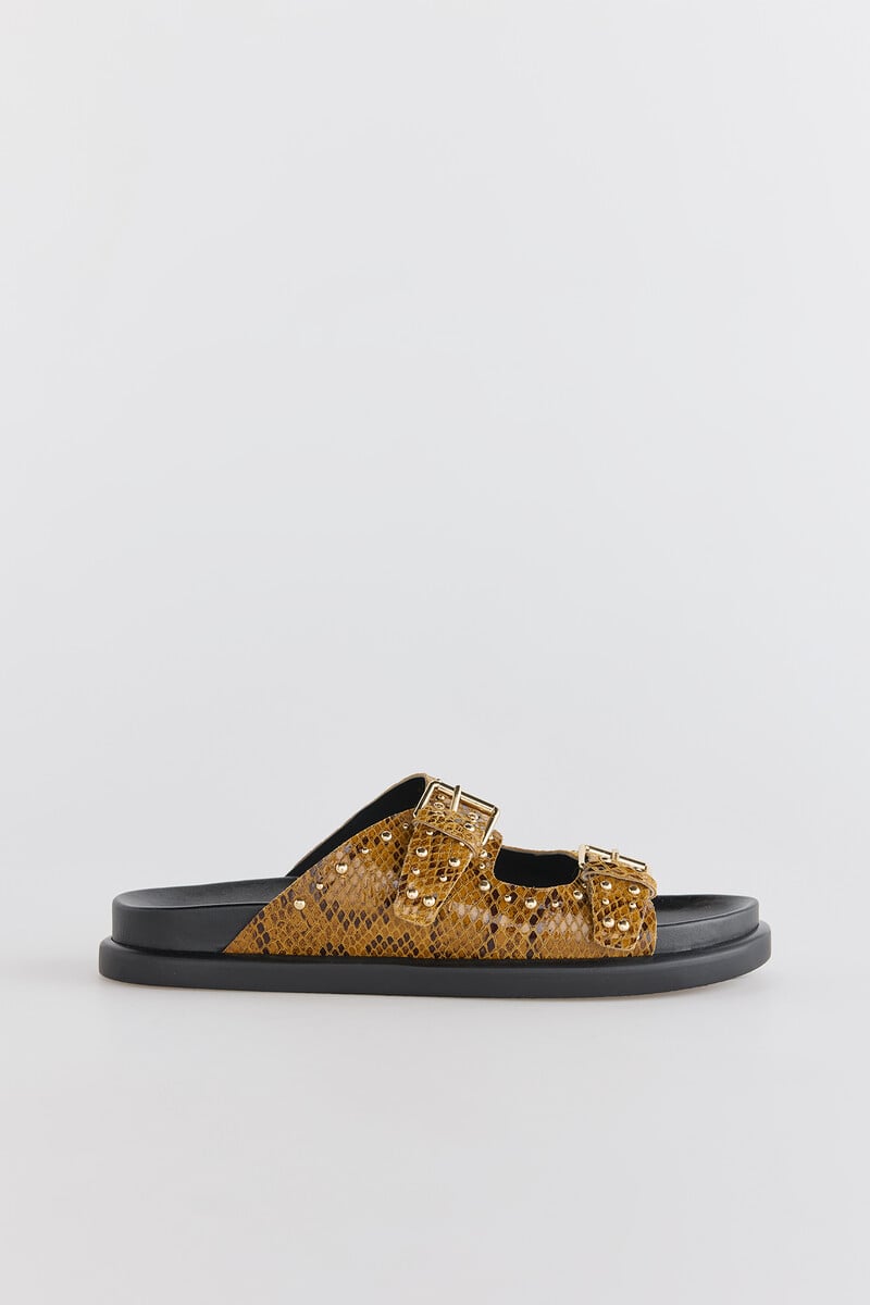 Pedro Del Hierro Sandalia De Piel Estampado Serpiente