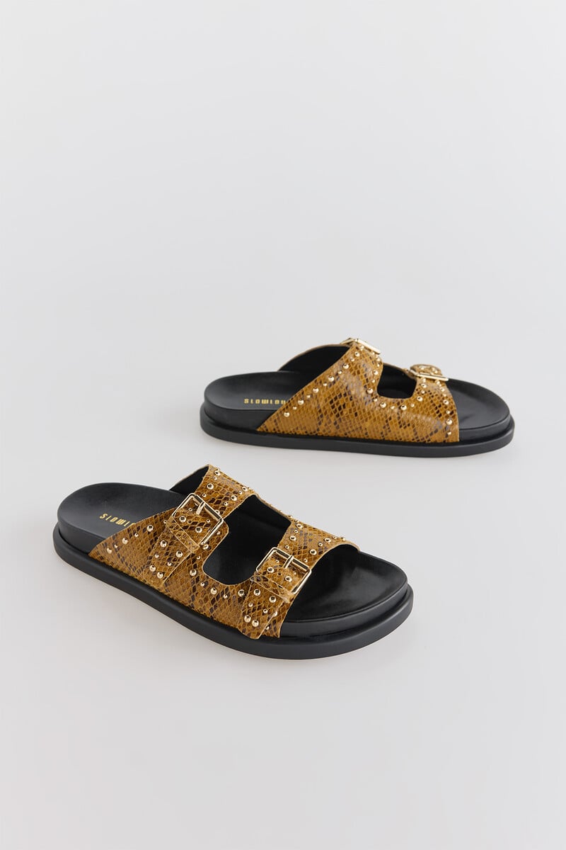 Pedro Del Hierro Sandalia De Piel Estampado Serpiente