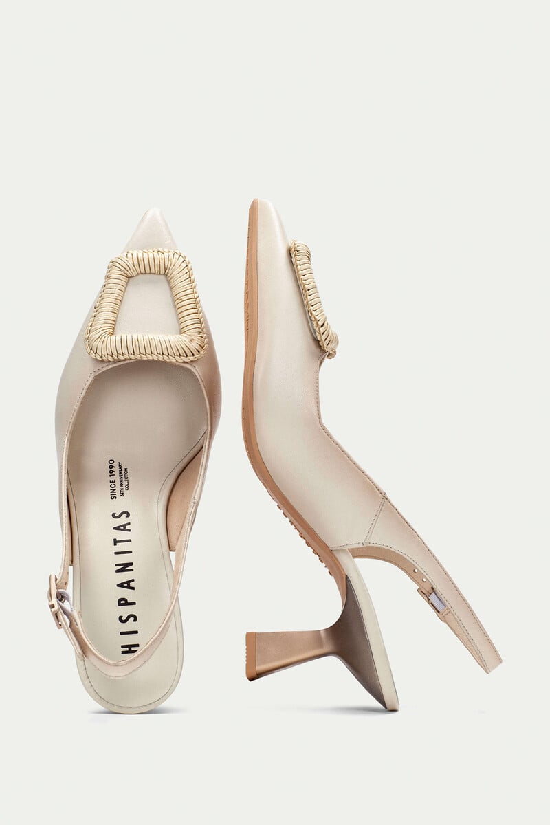 Pedro Del Hierro Sandalia Slingback Nova Adorno Artesanal