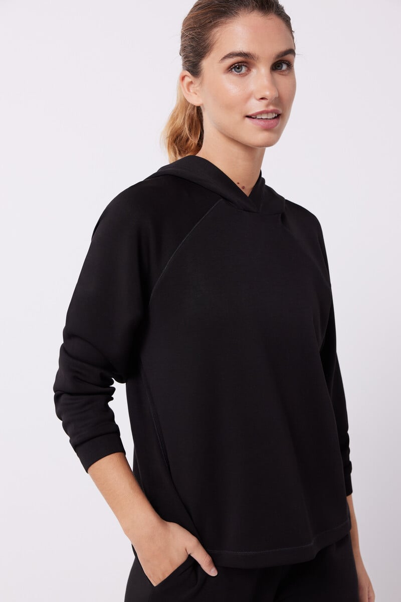 Pedro Del Hierro Sudadera Capucha Tacto Suave Negro