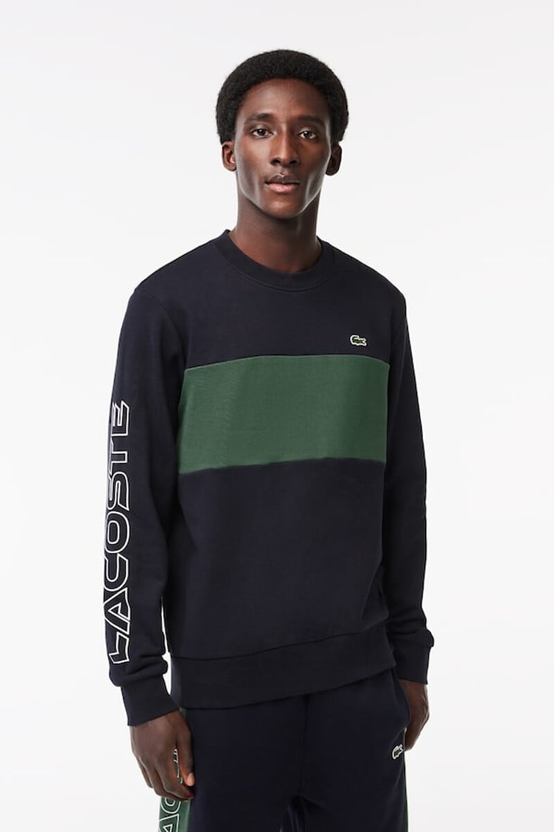 pedro del hierro Sudadera clásica Lacoste de color negro y verde con logotipo