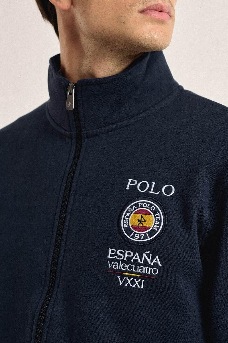 Pedro Del Hierro Sudadera Cremallera Valecuatro Azul Marino Escudo España