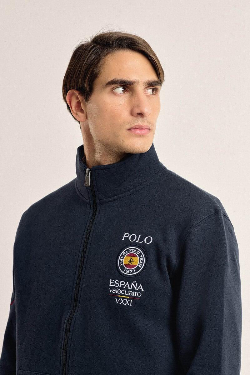 Pedro Del Hierro Sudadera Cremallera Valecuatro Azul Marino Escudo España