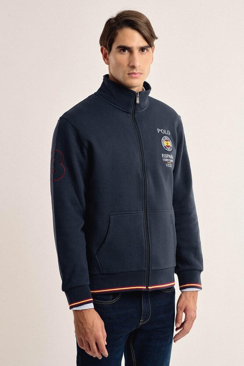 pedro del hierro Sudadera cremallera Valecuatro azul marino escudo España