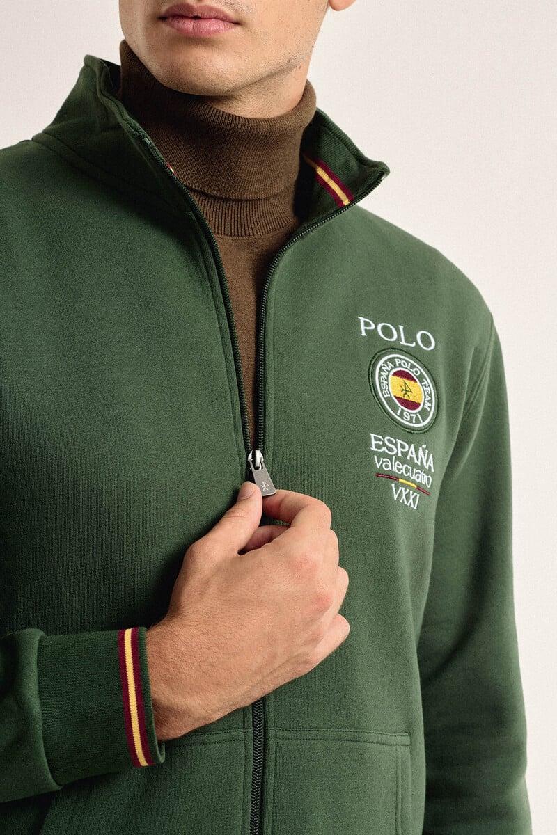 Pedro Del Hierro Sudadera Cremallera Valecuatro Verde Escudo España