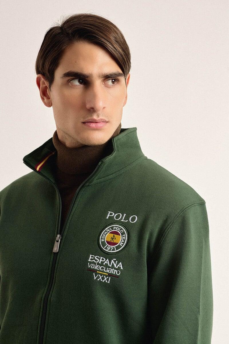 Pedro Del Hierro Sudadera Cremallera Valecuatro Verde Escudo España