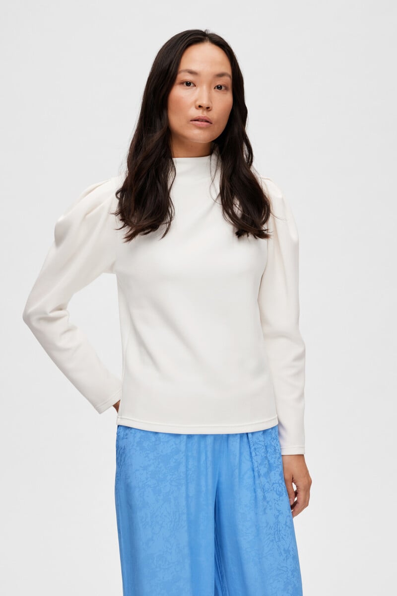 Pedro Del Hierro Sudadera De Cuello Alto Y Mangas Abullonadas Confeccionada Con Tencel