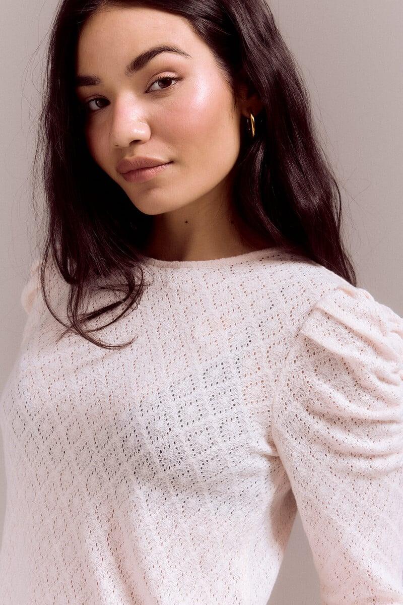 Pedro Del Hierro Top De Estructura Con Manga Abullonada