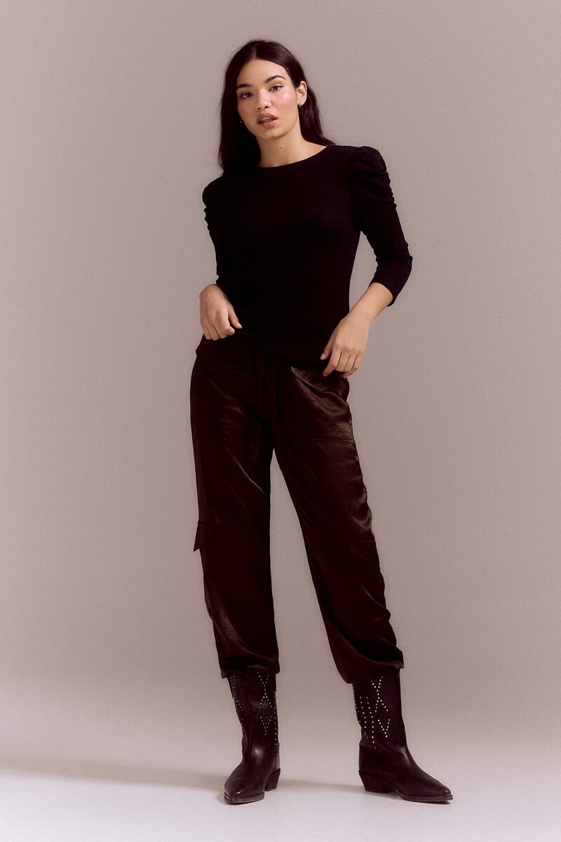 Pedro Del Hierro Top De Estructura Con Manga Abullonada