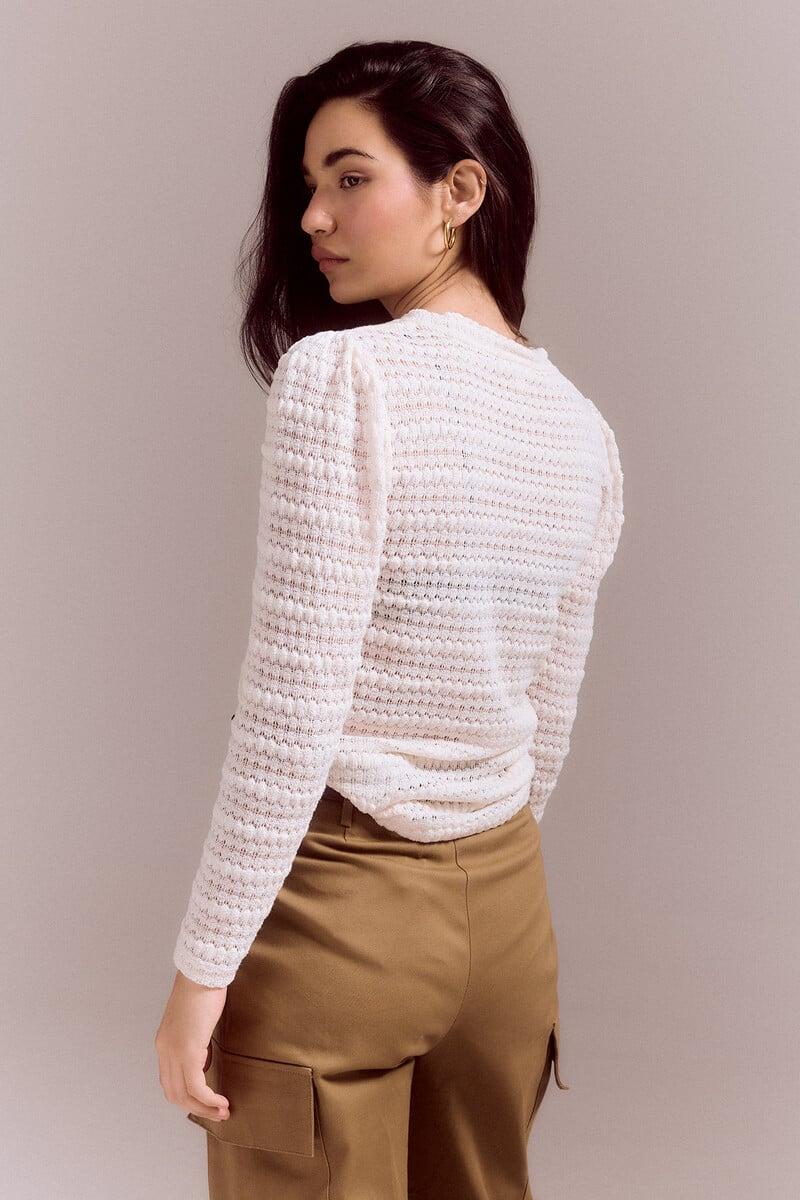 Pedro Del Hierro Top De Punto Estructura Con Manga Abullonada