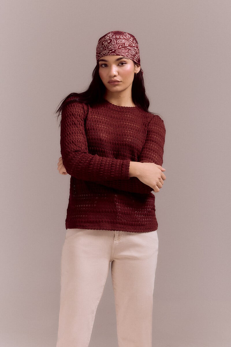 Pedro Del Hierro Top De Punto Estructura Con Manga Abullonada