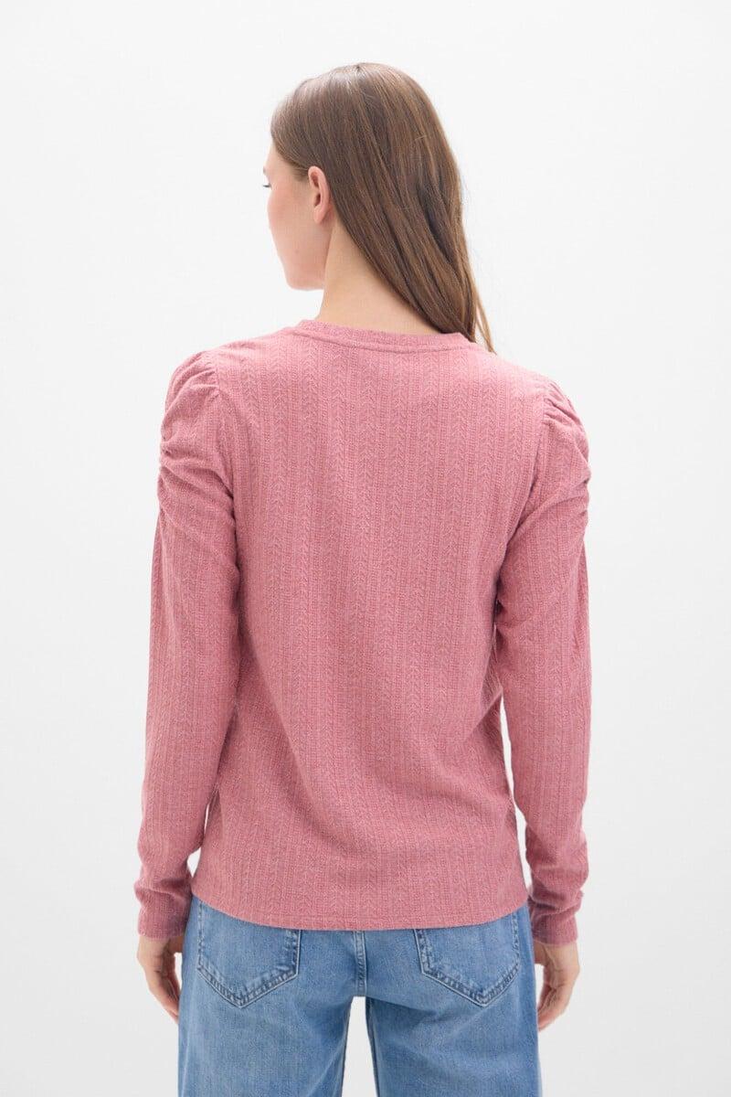 Pedro Del Hierro Top Estructura Elástica Con Manga Abullonada