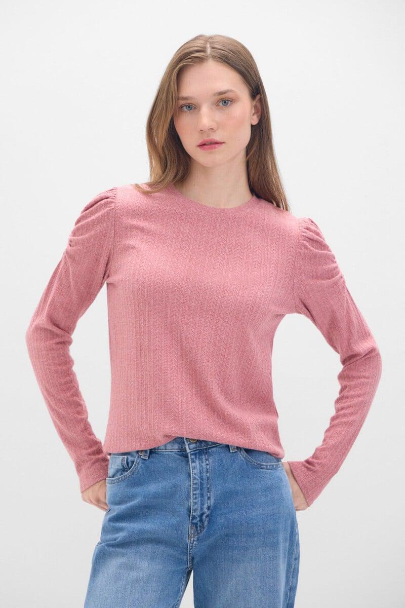 pedro del hierro Top estructura elástica con manga abullonada