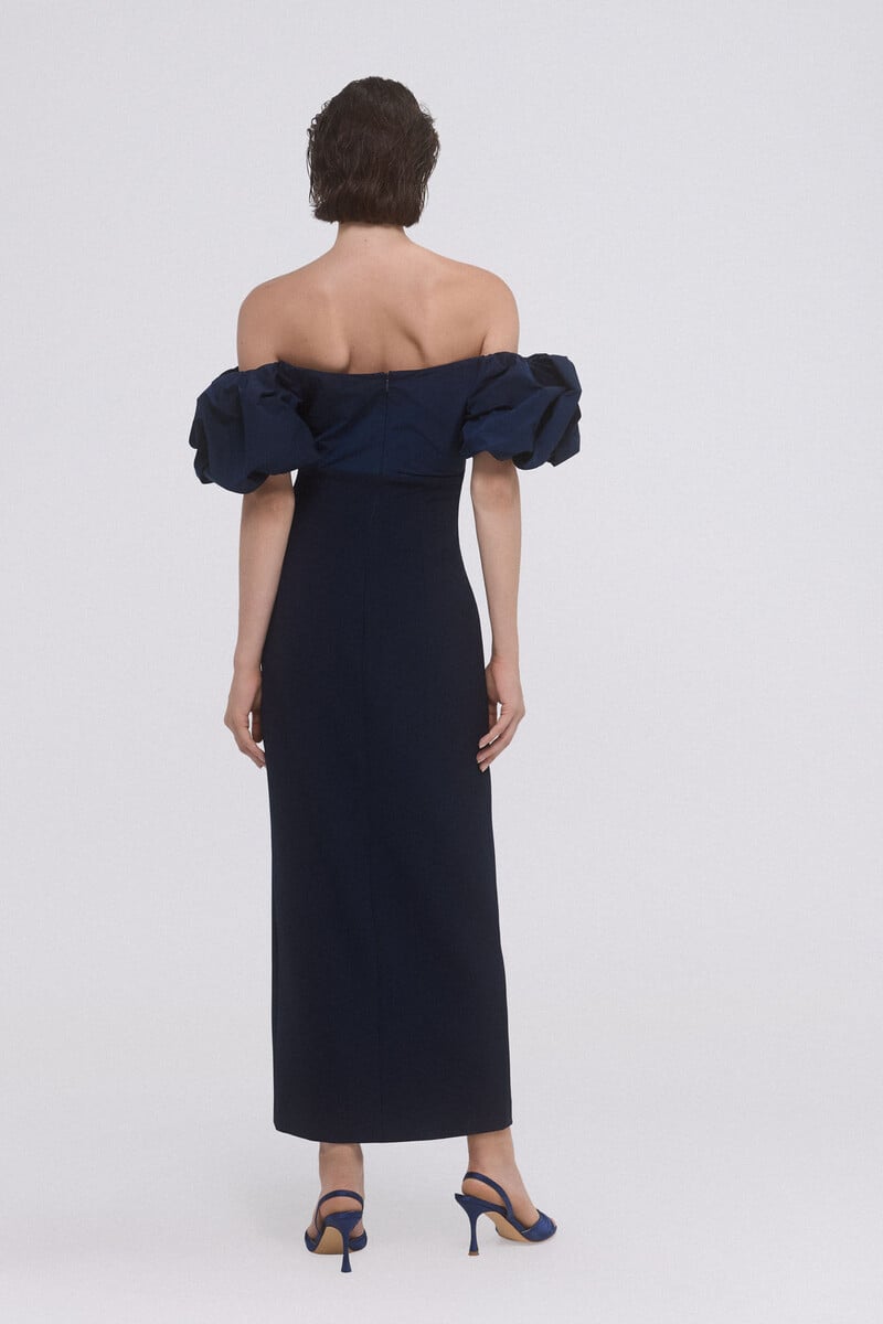 Pedro Del Hierro Vestido Ajustado Con Mangas Abullonadas