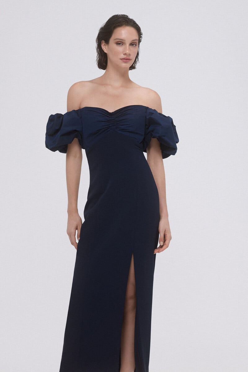 pedro del hierro Vestido ajustado con mangas abullonadas