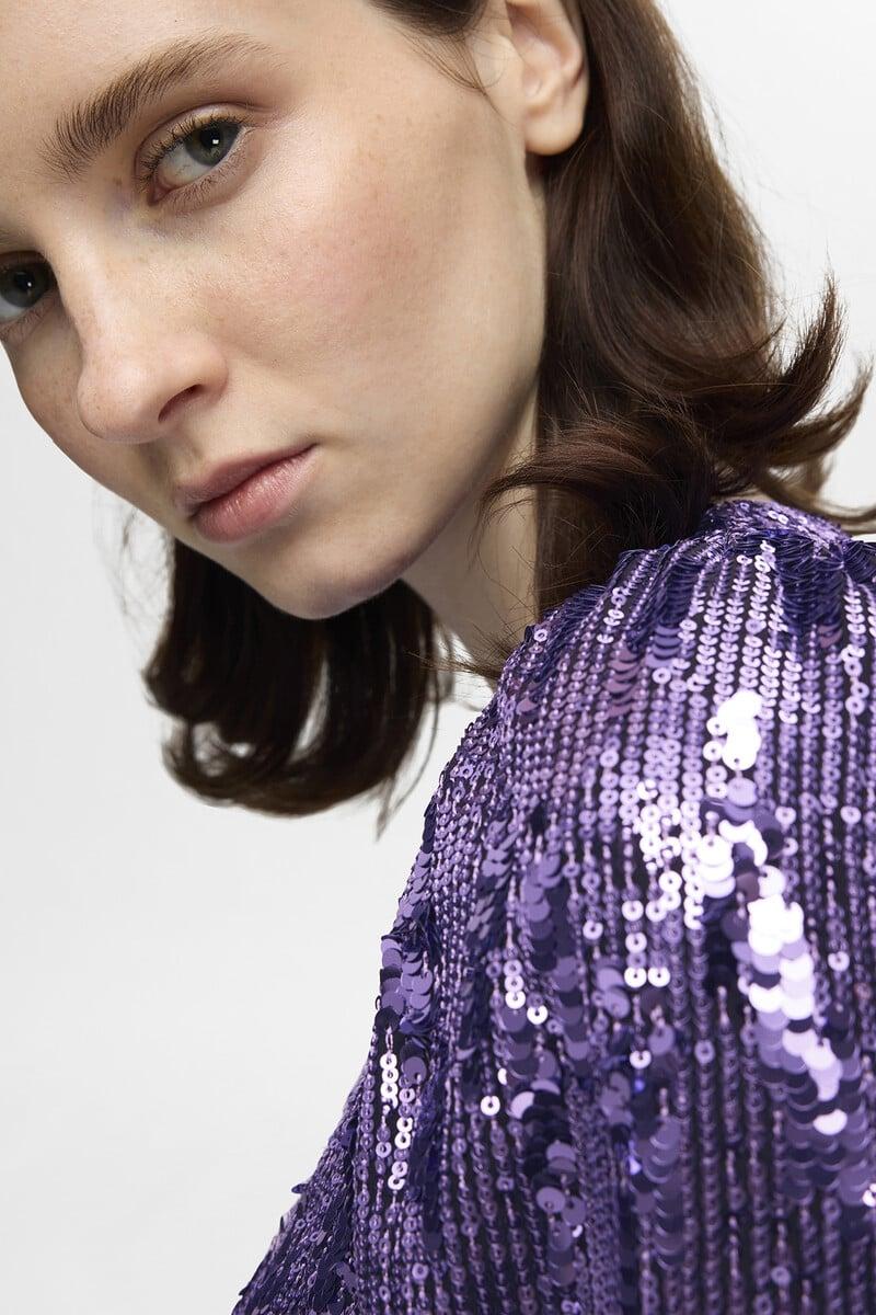 Pedro Del Hierro Vestido Corto De Lentejuelas Confeccionado Con Materiales Reciclados